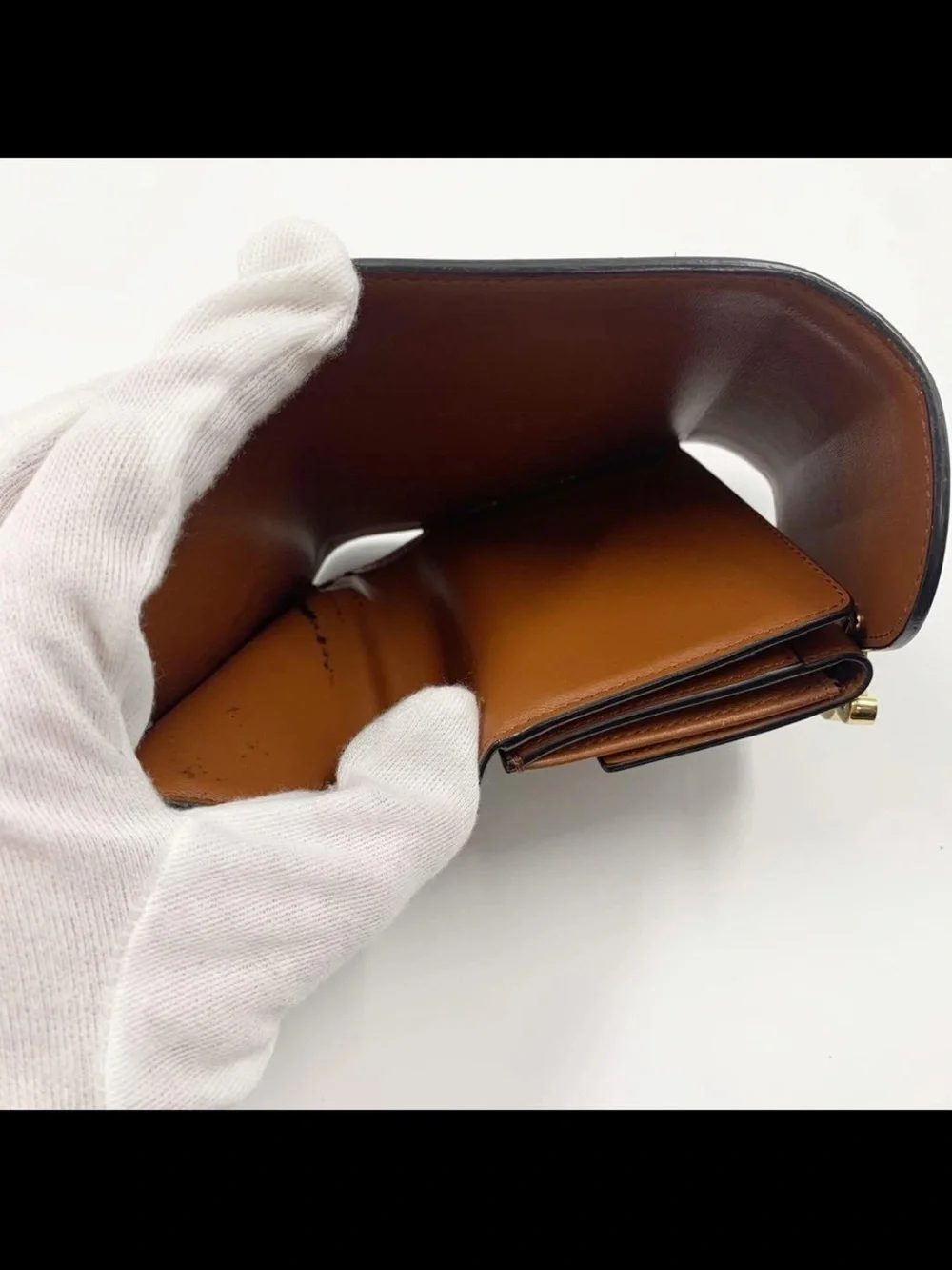 Celine Tan Leather-Trim Canvas Triomphe Wallet with Gold Hardware
